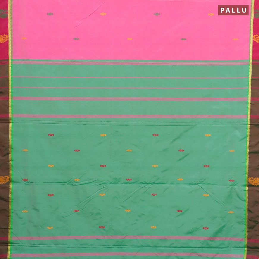 10 yards arani silk saree light pink with thread woven buttas and thread woven butta border without blouse - {{ collection.title }} by Prashanti Sarees