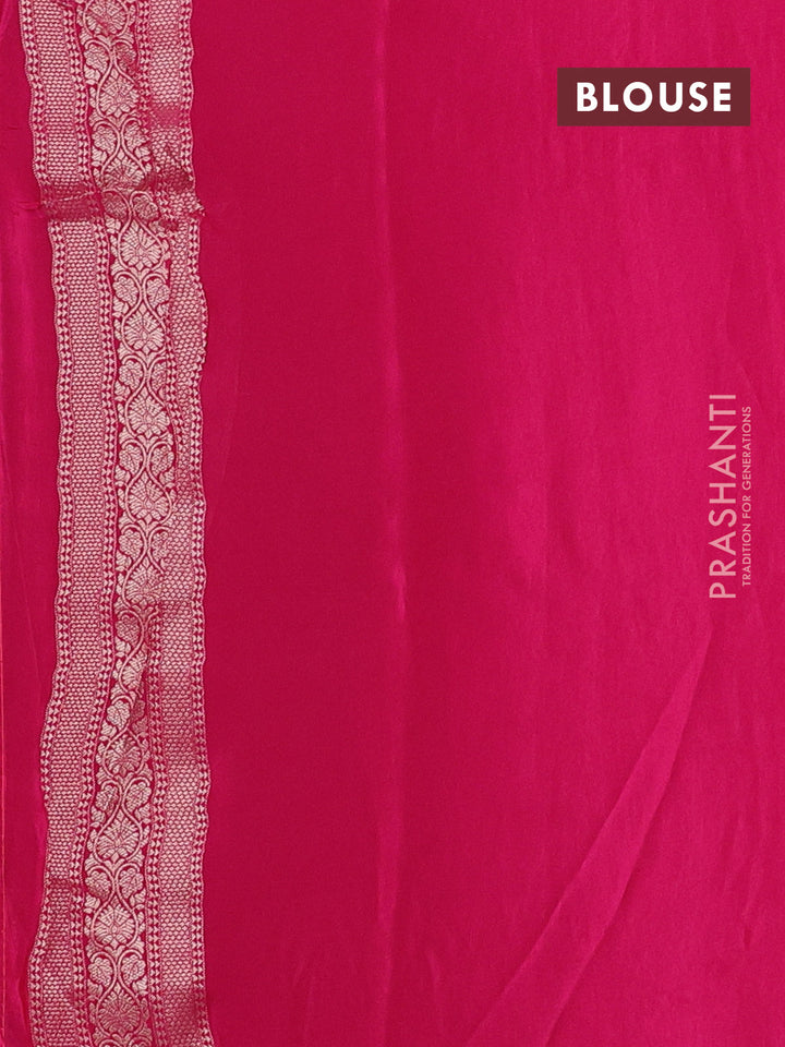 Banarasi silk saree pink with allover thread & zari woven buttas and long zari woven border