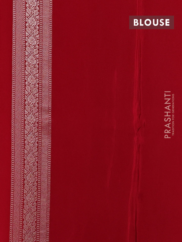 Banarasi silk saree red with allover thread & zari woven buttas and long zari woven border