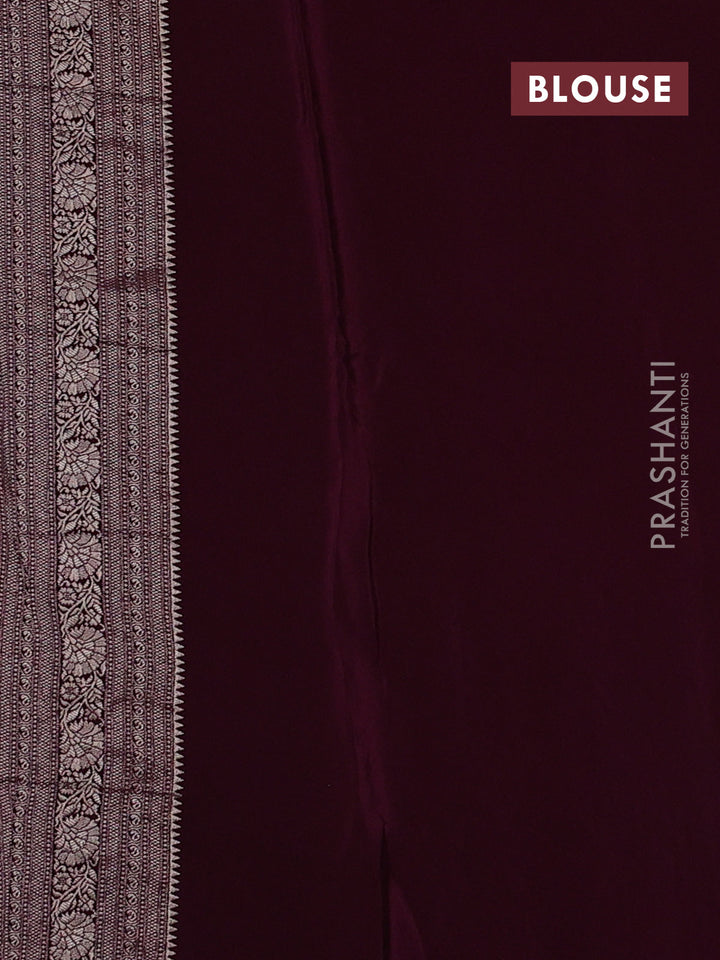 Banarasi silk saree deep purple with allover thread & zari woven buttas and zari woven border