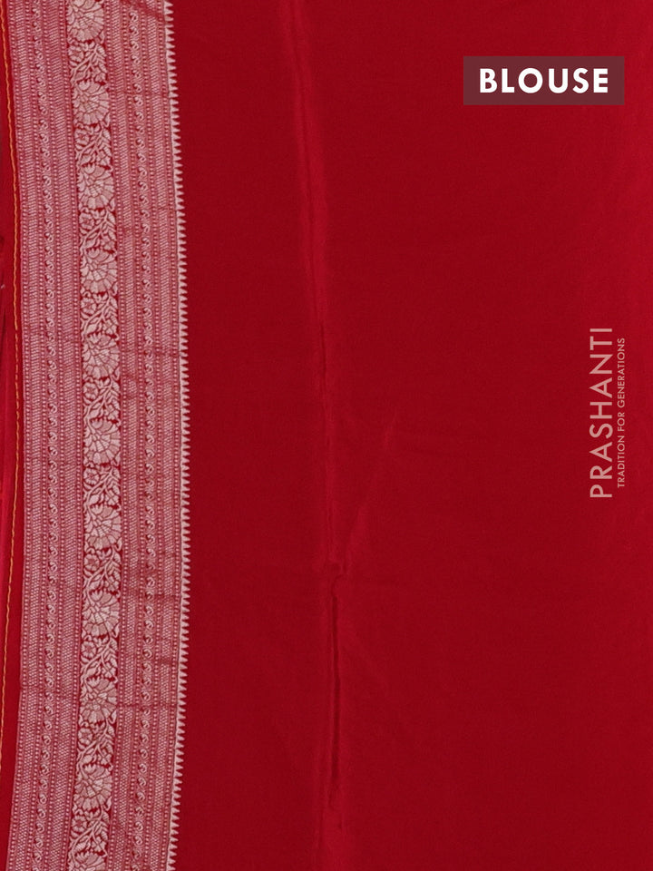 Banarasi silk saree red with allover thread & zari woven buttas and zari woven border