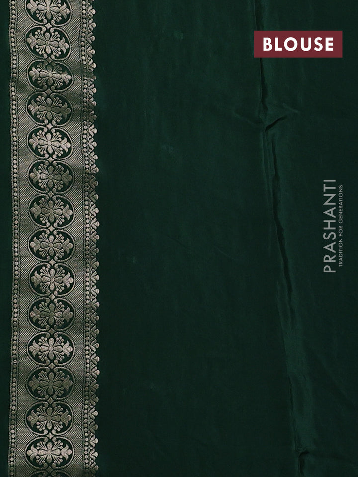 Banarasi silk saree bottle green with allover thread & zari woven buttas and zari woven border