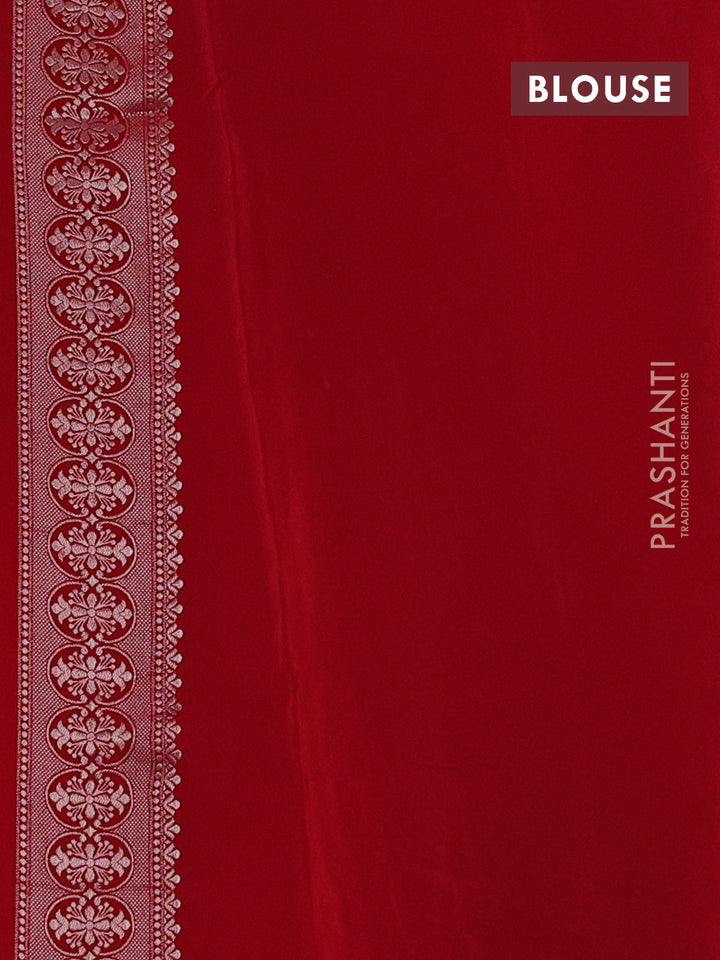 Banarasi silk saree red with allover thread & zari woven buttas and zari woven border
