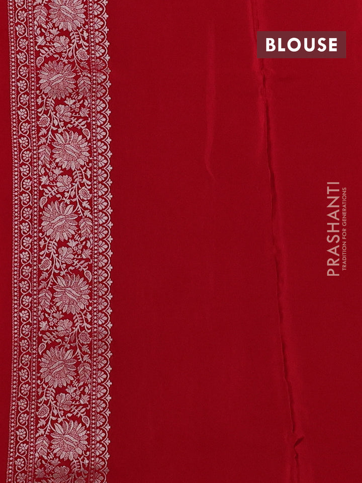 Banarasi silk saree red with allover thread & zari woven buttas and zari woven border