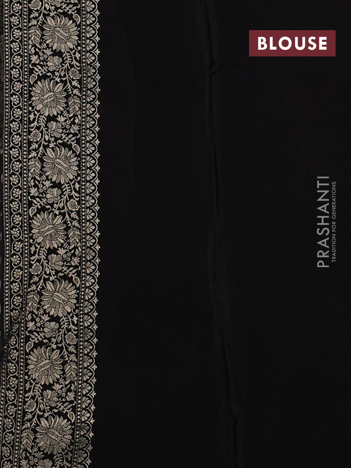 Banarasi silk saree black with allover thread & zari woven buttas and zari woven border