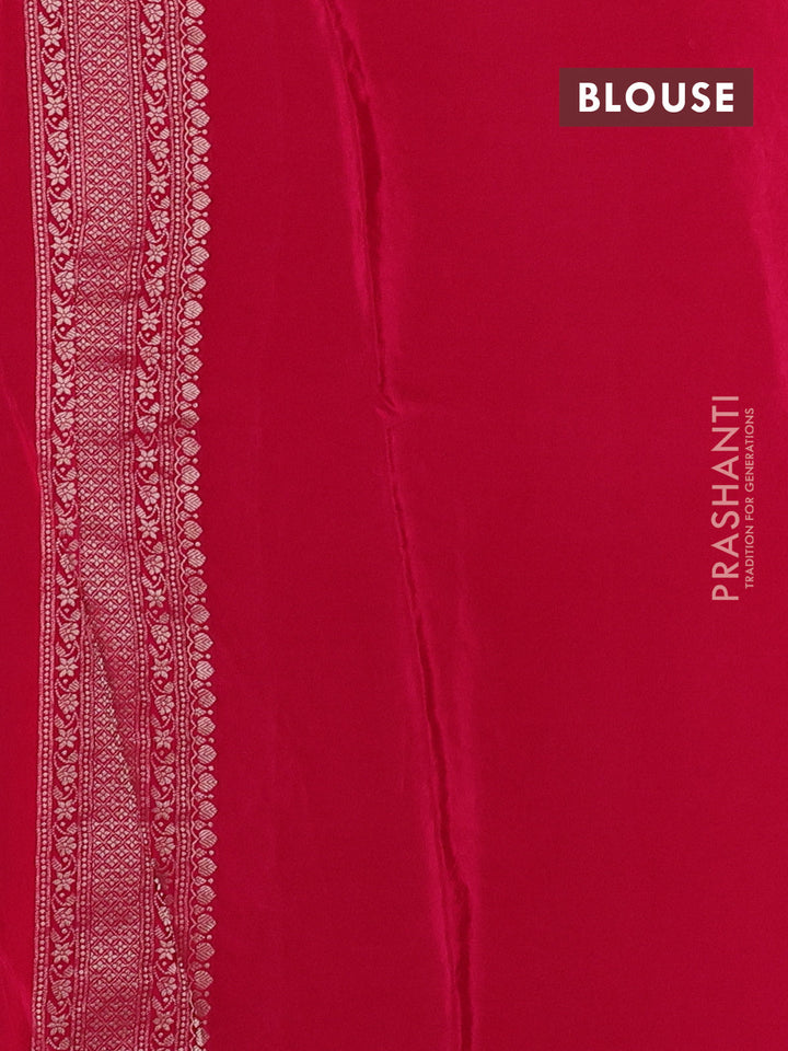 Banarasi silk saree dark pink with allover thread & zari woven buttas and zari woven border