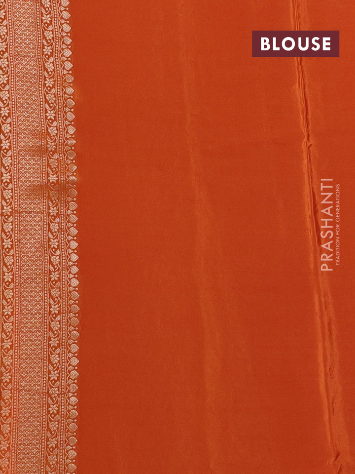 Banarasi silk saree rust shade with allover thread & zari woven buttas and zari woven border