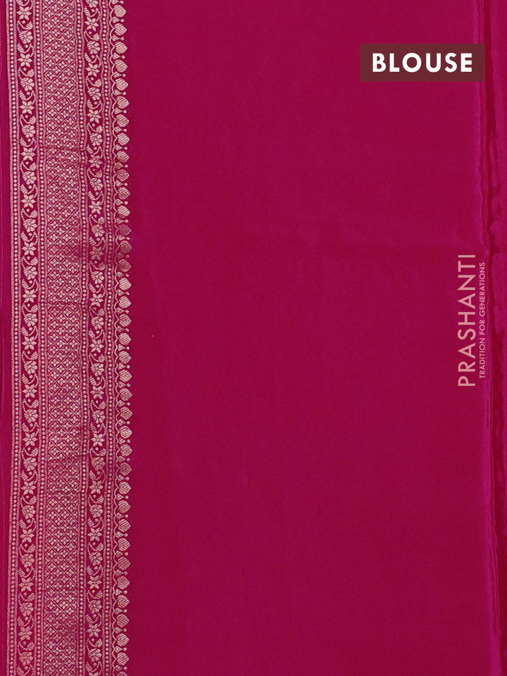 Banarasi silk saree pink with allover thread & zari woven buttas and zari woven border