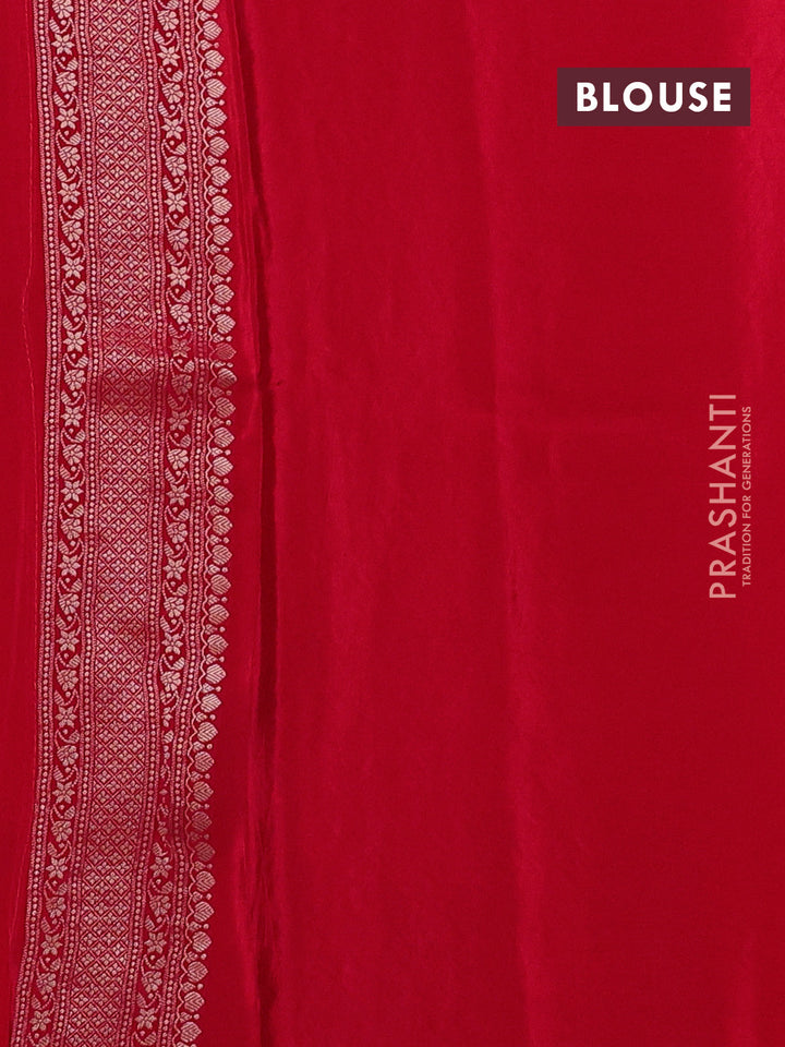 Banarasi silk saree red with allover thread & zari woven buttas and zari woven border
