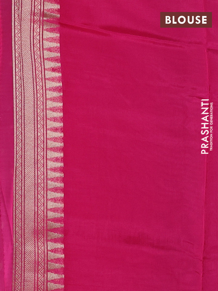 Kosa jamdhani silk saree deep maroon and rani pink with allover thread & zari weaves and rettapet woven border