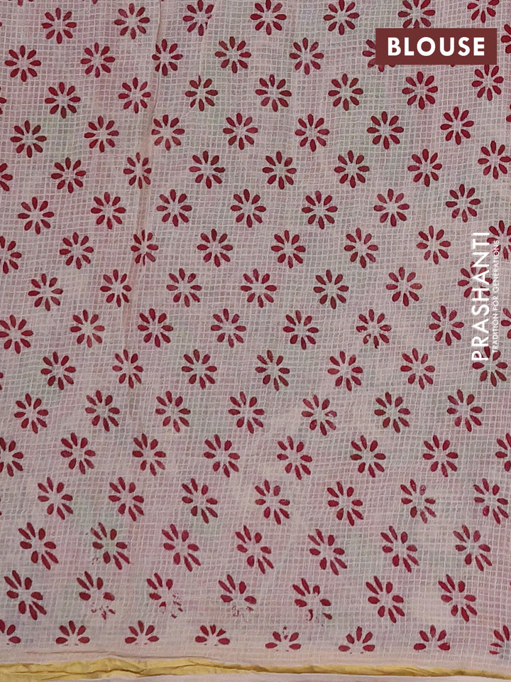 Kota kalamkari cotton saree pink and beige with allover prints and piping border