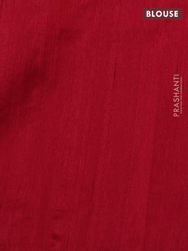 Kota saree beige and red with kalamkari applique work