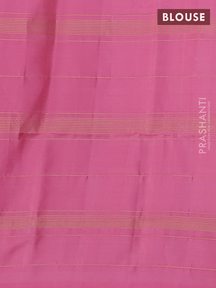 Pure soft silk saree grey and light pink with allover zari checked pattern in borderless style