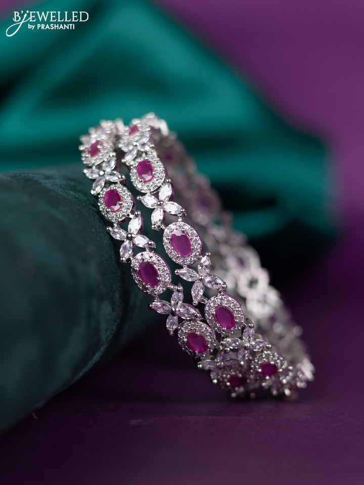zircon bangle with ruby and cz stones