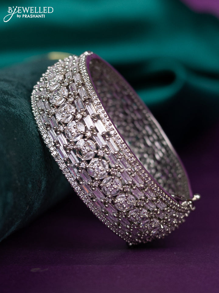 zircon bangle screw type with cz stones