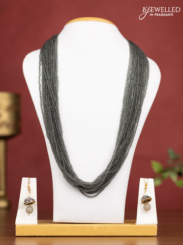 Jaipur multilayer beaded grey necklace