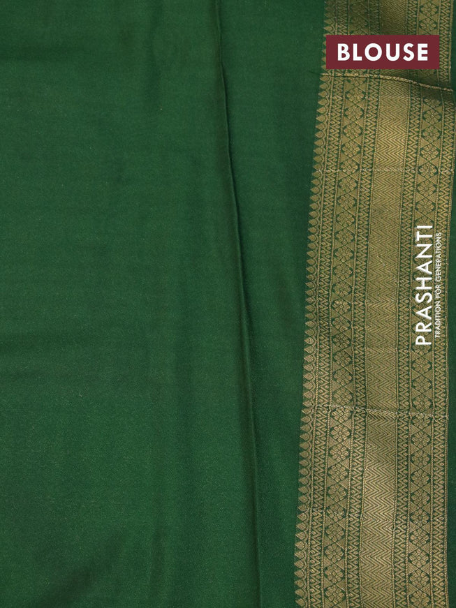Banarasi semi crepe silk saree pink and green with allover zari weaves and zari woven border - {{ collection.title }} by Prashanti Sarees