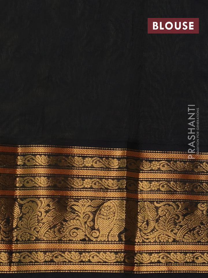 Kuppadam silk cotton saree lime yellow and black with allover zari woven checked pattern and long zari woven border