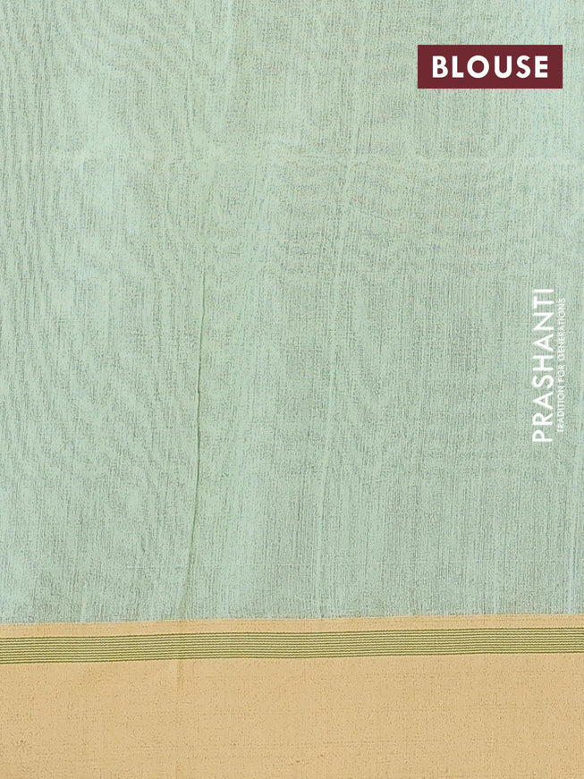 Jamdhani cotton saree pastel grey and pastel green with thread woven buttas and contrast border - {{ collection.title }} by Prashanti Sarees