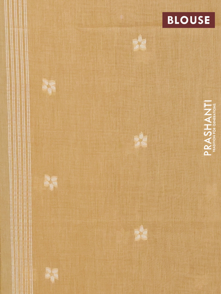 Jamdhani cotton saree sandal with allover thread & zari woven buttas and jamdhani pallu