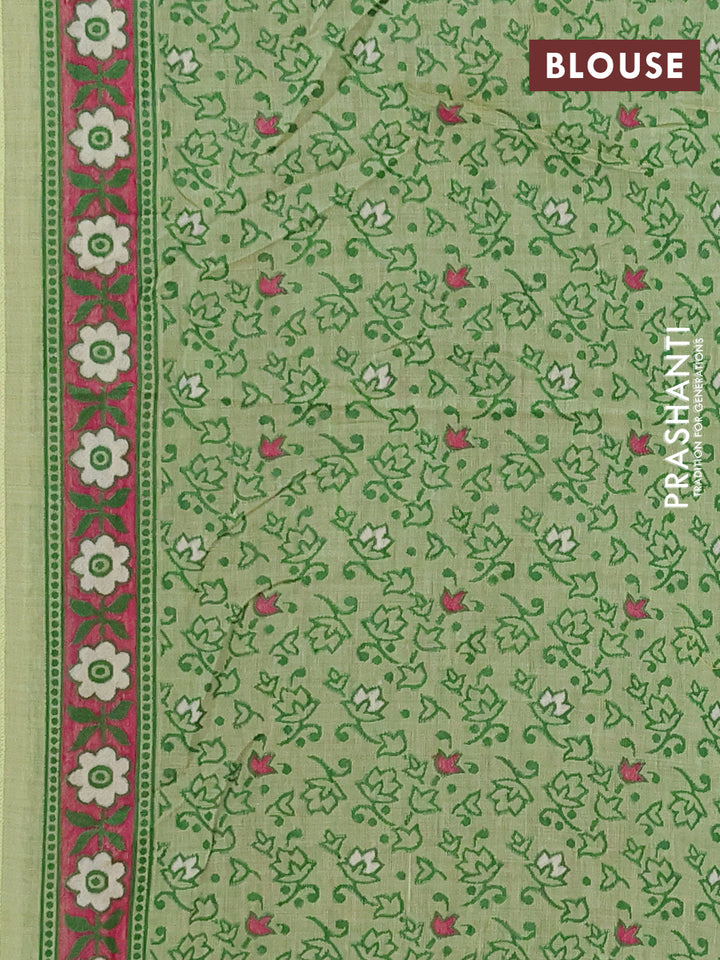 Jamdhani cotton saree pista green and green with allover thread woven buttas and jamdhani pallu