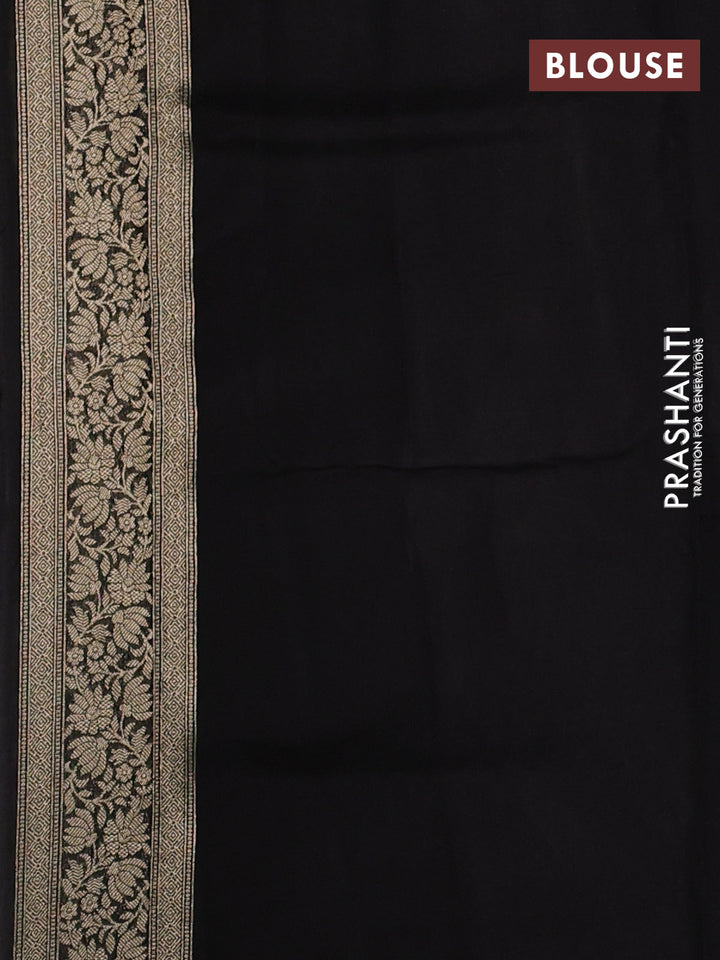 Banarasi silk saree black with allover brocade weaves and mina border
