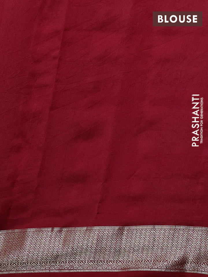 Poona silk saree red with allover thread & zari weaves and zari woven border