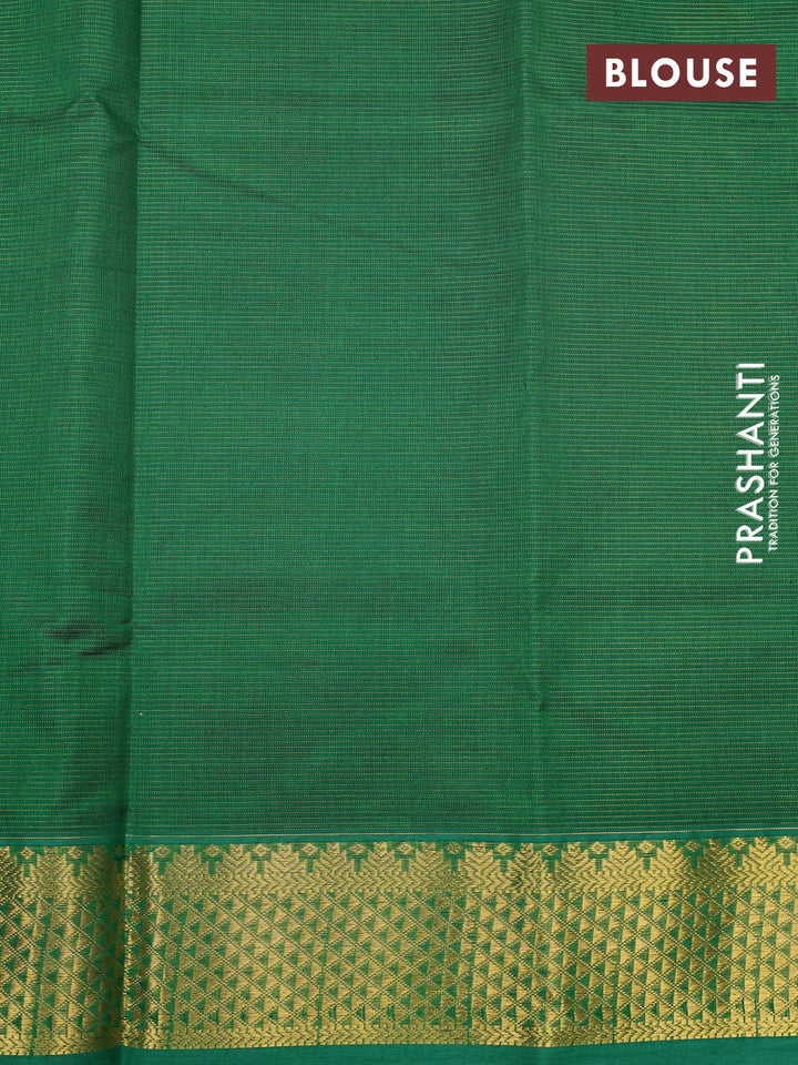 Silk cotton saree deep wine shade and green with allover vairaosi pattern and zari woven border