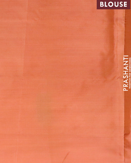 Banana pith saree pink and rust shade with thread woven buttas in borderless style