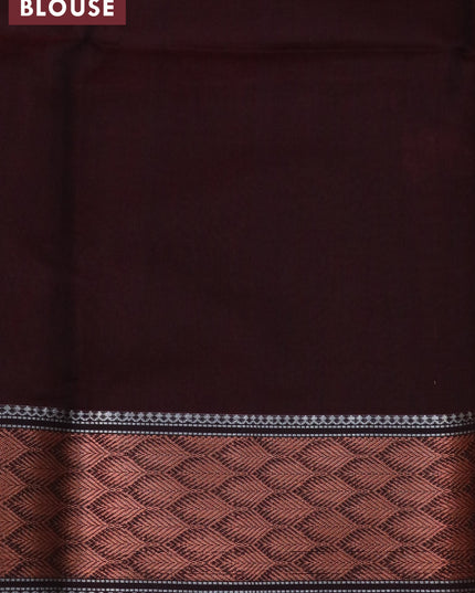 Maheshwari silk cotton saree green and maroon with copper zari woven buttas and copper zari woven border