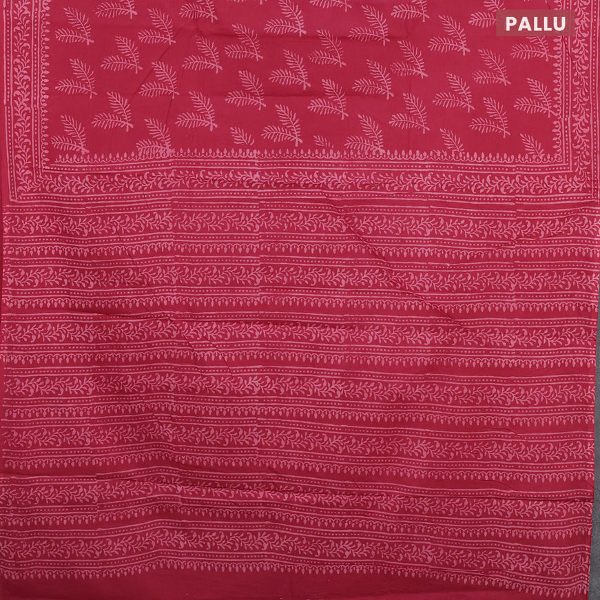 Jaipur cotton saree maroon with butta prints and printed border
