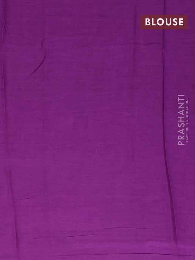Jaipur cotton saree violet with allover geometric prints and printed border