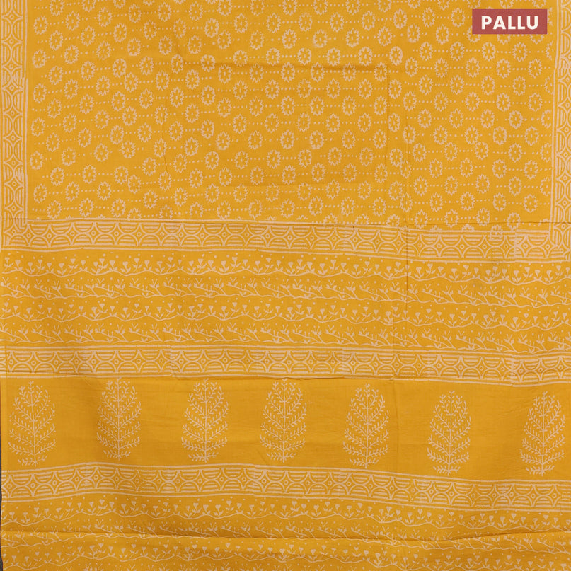 Jaipur cotton saree yellow with butta prints and printed border