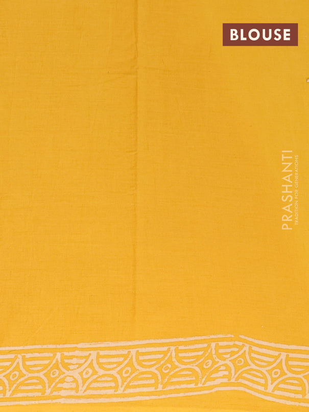Jaipur cotton saree yellow with butta prints and printed border