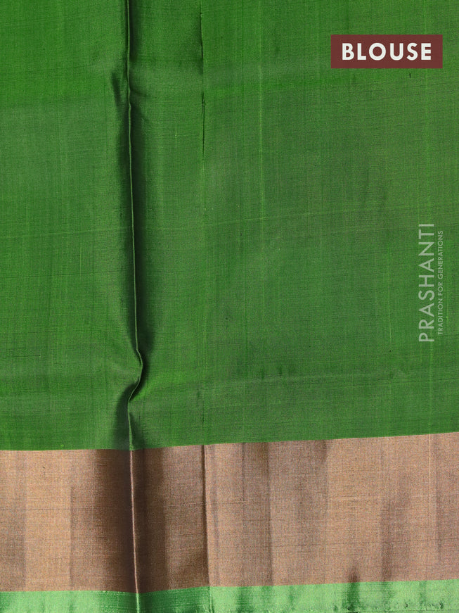 Pure uppada silk saree deep maroon and green with thread & zari woven buttas and zari woven border