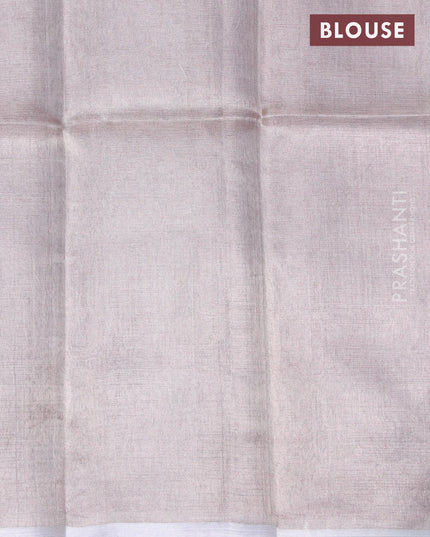Pure uppada silk saree dual shade of pink with silver zari woven buttas and silver zari woven border