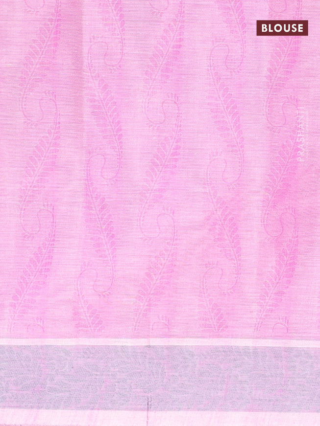 Coimbatore cotton saree purple shade and grey with allover self emboss and thread woven border