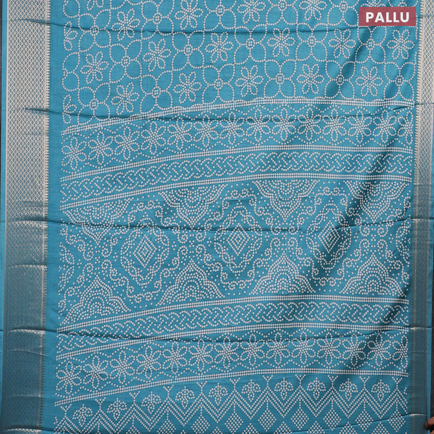 Semi dola saree maroon shade with allover bandhani prints and zari woven border