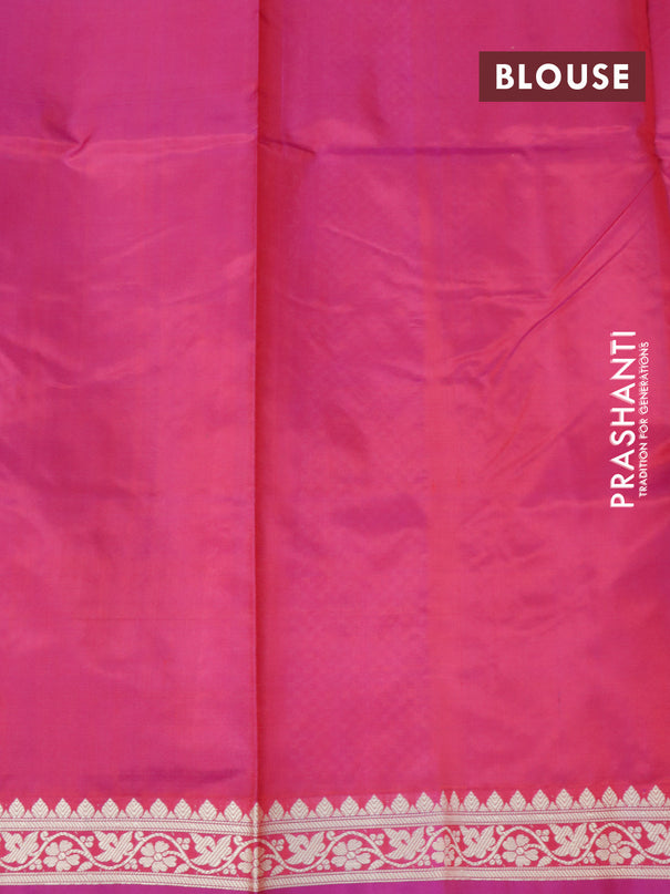 Banarasi katan silk saree pink with thread woven buttas and thread woven border