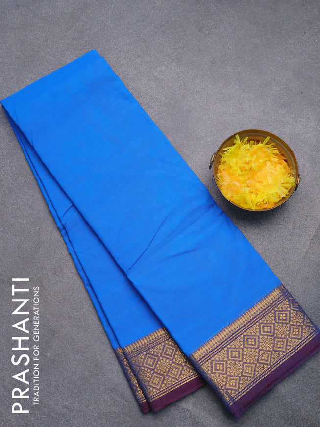 Chettinad cotton saree cs blue and dual shade of maroon with plain body and zari woven border without blouse