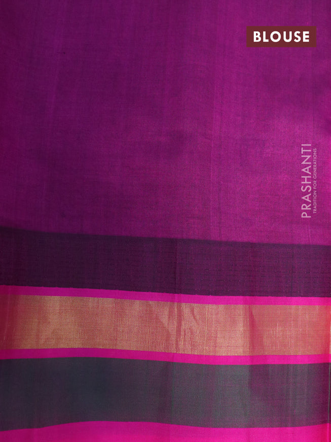 Silk cotton saree mustard yellow and pink with allover kalamkari prints and temple design zari woven simple border