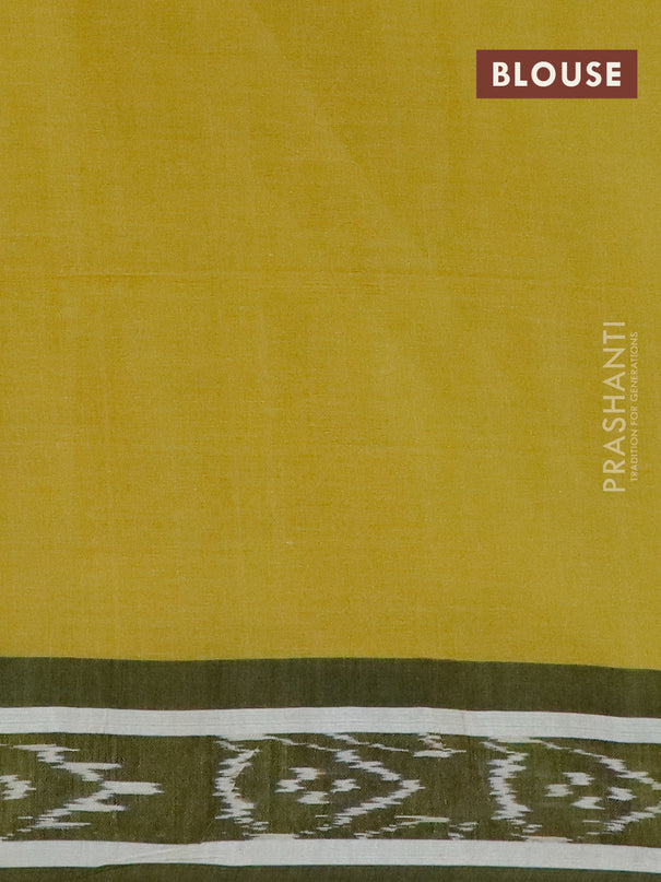 Bengal soft cotton saree yellow with plain body and temple design simple border
