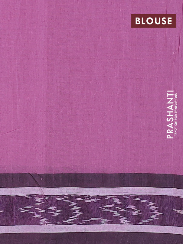 Bengal soft cotton saree mauve pink with plain body and temple design simple border