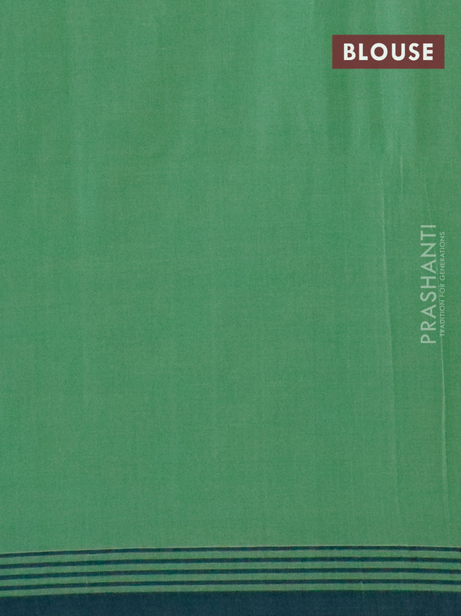 Bengal soft cotton saree pastel green and blue with thread woven buttas and simple border