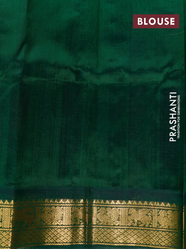 Silk cotton saree light pink and green with annam zari woven buttas and zari woven korvai border