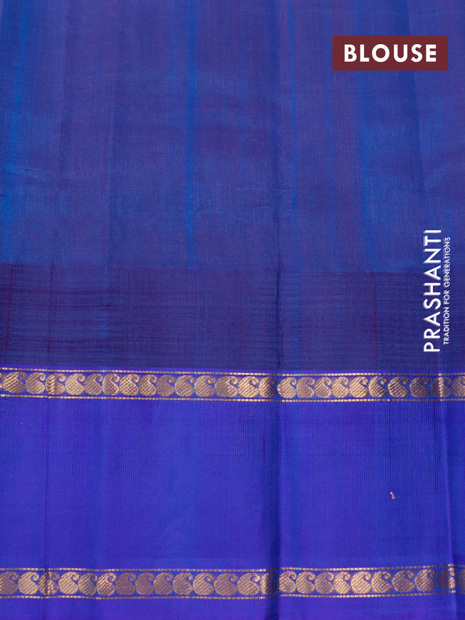 Kuppadam silk cotton saree pink and blue with allover zari checked pattern and rettapet zari woven butta border