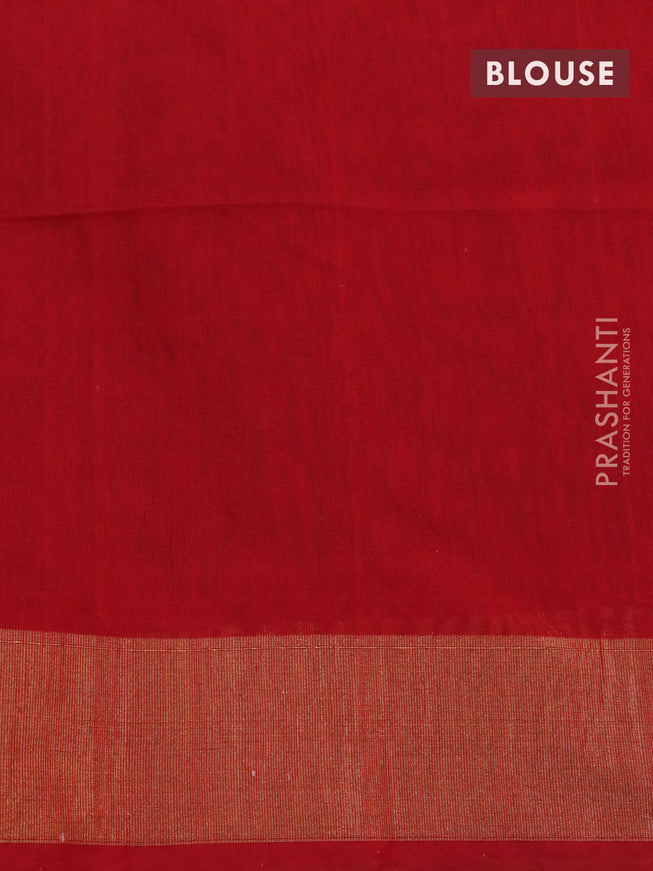 Ikat silk cotton saree grey and red with allover ikat weaves and zari woven border