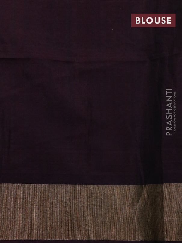Ikat silk cotton saree pista green and coffee brown with allover ikat weaves and zari woven border