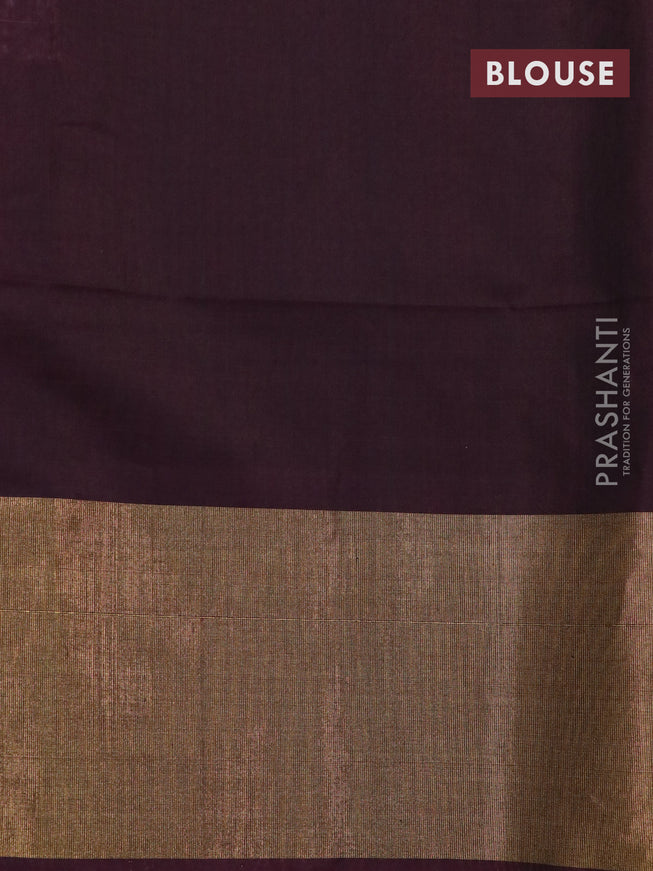 Ikat silk cotton saree candy pink and deep coffee brown with allover ikat weaves and long ikat woven border