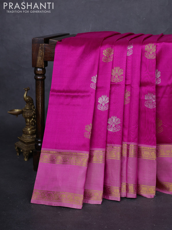 Pink & Peach Pink Pure Uppada Silk - Buttas